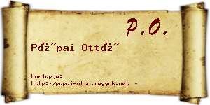 Pápai Ottó névjegykártya